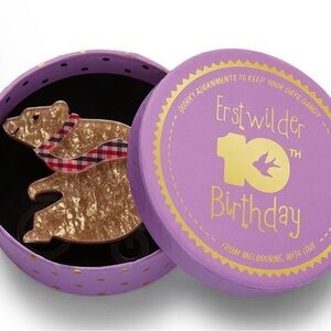 Erstwilder Grouchy Bear Brooch NIB Pinup Rockabilly